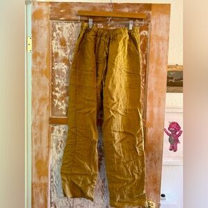 Parachute Linen Lounge Pants, Women’s Sz S, Dark Tan